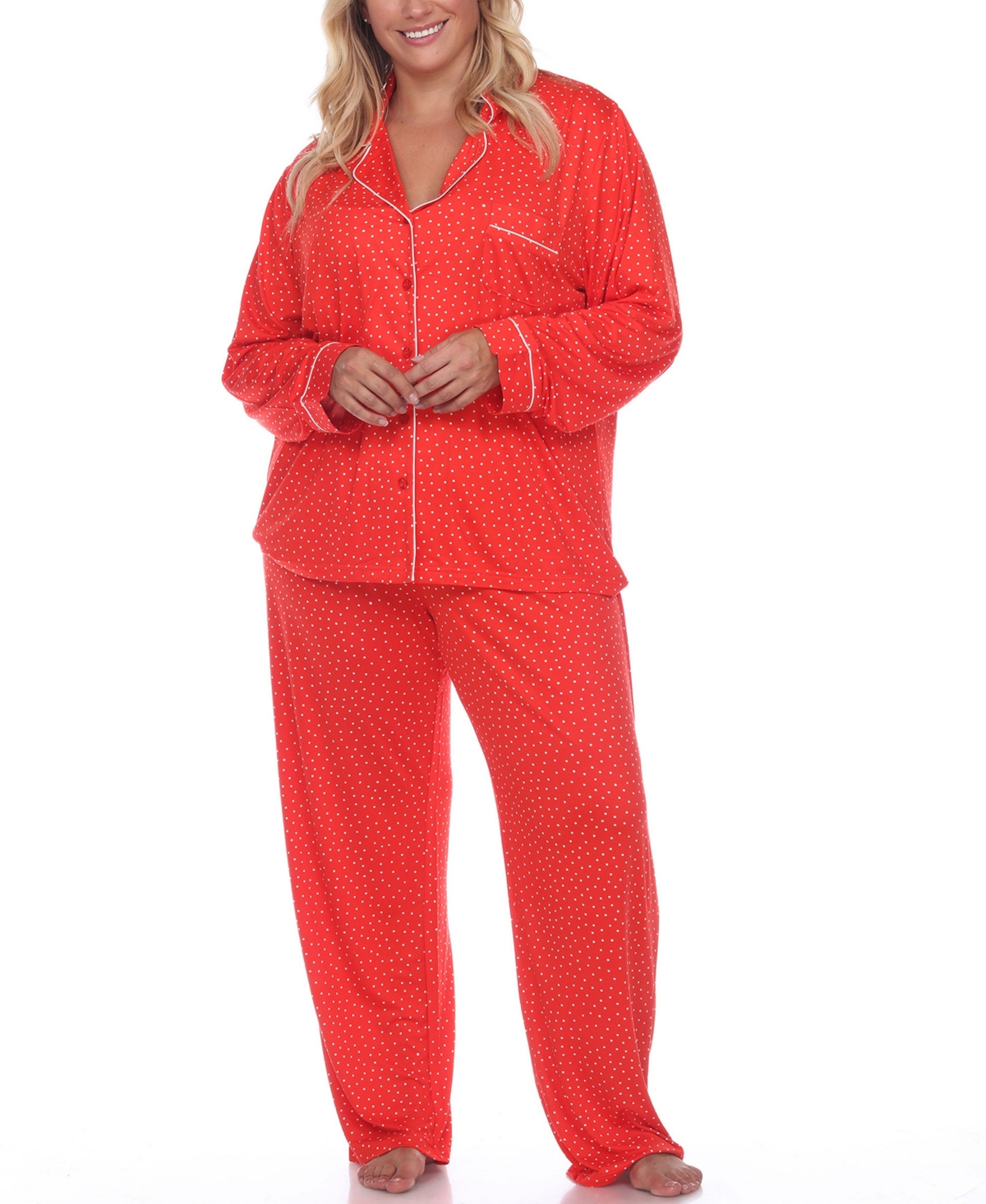 Women's Plus Size Pajama Set, 2 Piece - Brown