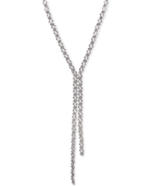 image of Inc Silver-Tone Crystal Long Lariat Necklace, 24