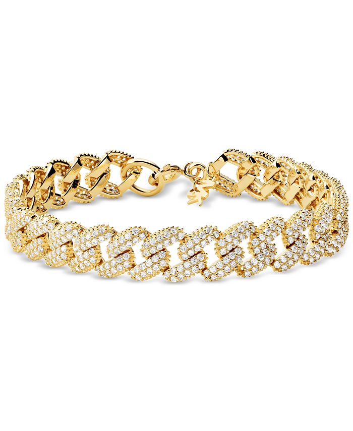 Michael Kors Gold-Tone Sterling Silver Cubic Zirconia Link Statement  Bracelet & Reviews - Bracelets - Jewelry & Watches - Macy's