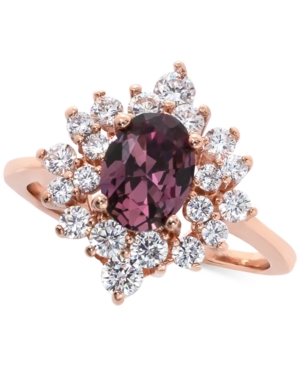 image of Charter Club Rose Gold-Tone Crystal Oval Starburst Statement Ring, Created for Macy-s