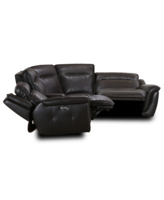 Lenardo 5-Pc. Leather Sectional with 2 Power Motion Recliners and Console, Created for Macy's