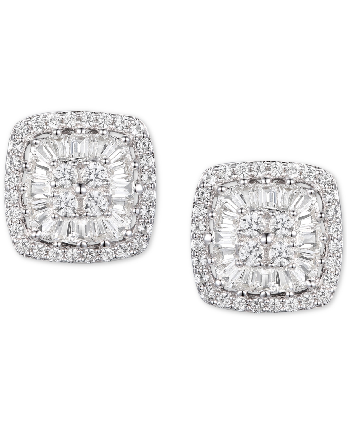 Diamond Baguette Square Stud Earrings (1/2 ct. t.w.) in 14k Gold , 14kor 14k Rose Gold - White Gold