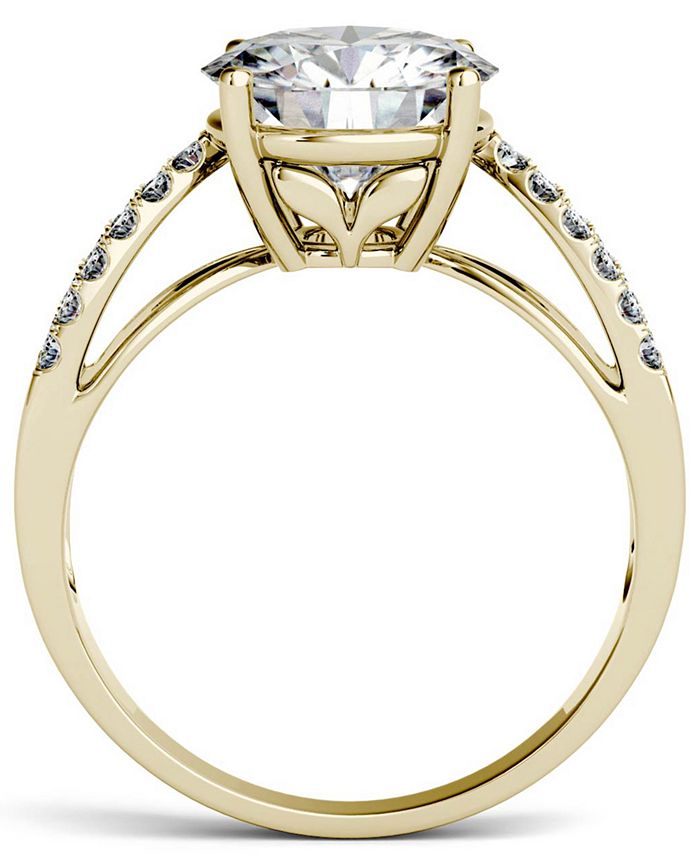 1/2 ct t.w Round Cut Lab Created Moissanite Diamond Cathedral Enhancer Ring  Guard For Women In 14K Yellow Gold Over Sterling Silver For Womens (D  Color, VVS1 Clarity 0.50 Cttw)-6 