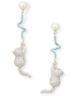 Kate Spade Silver-plated Pave Cat 