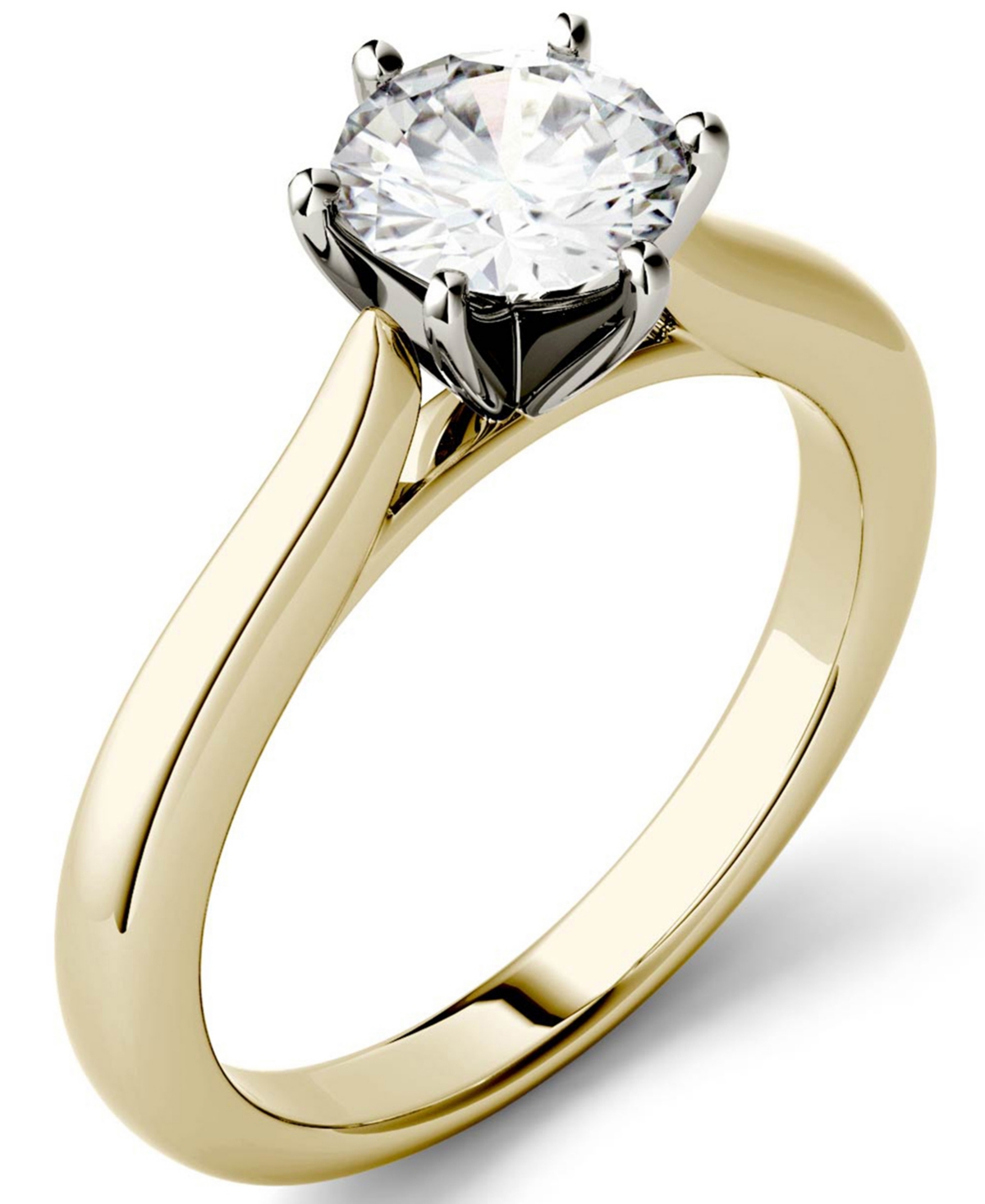 Moissanite Solitaire Engagement Ring 1 ct. t.w. Diamond Equivalent in 14k Whiteor 14k Yellow- Gold