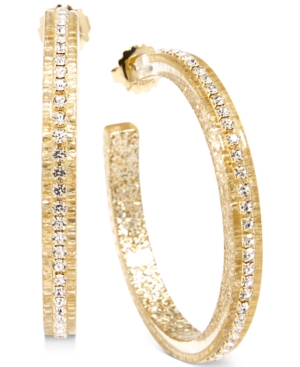 image of Zenzii Medium Crystal-Embellished Colored Open Hoop Earrings, 2