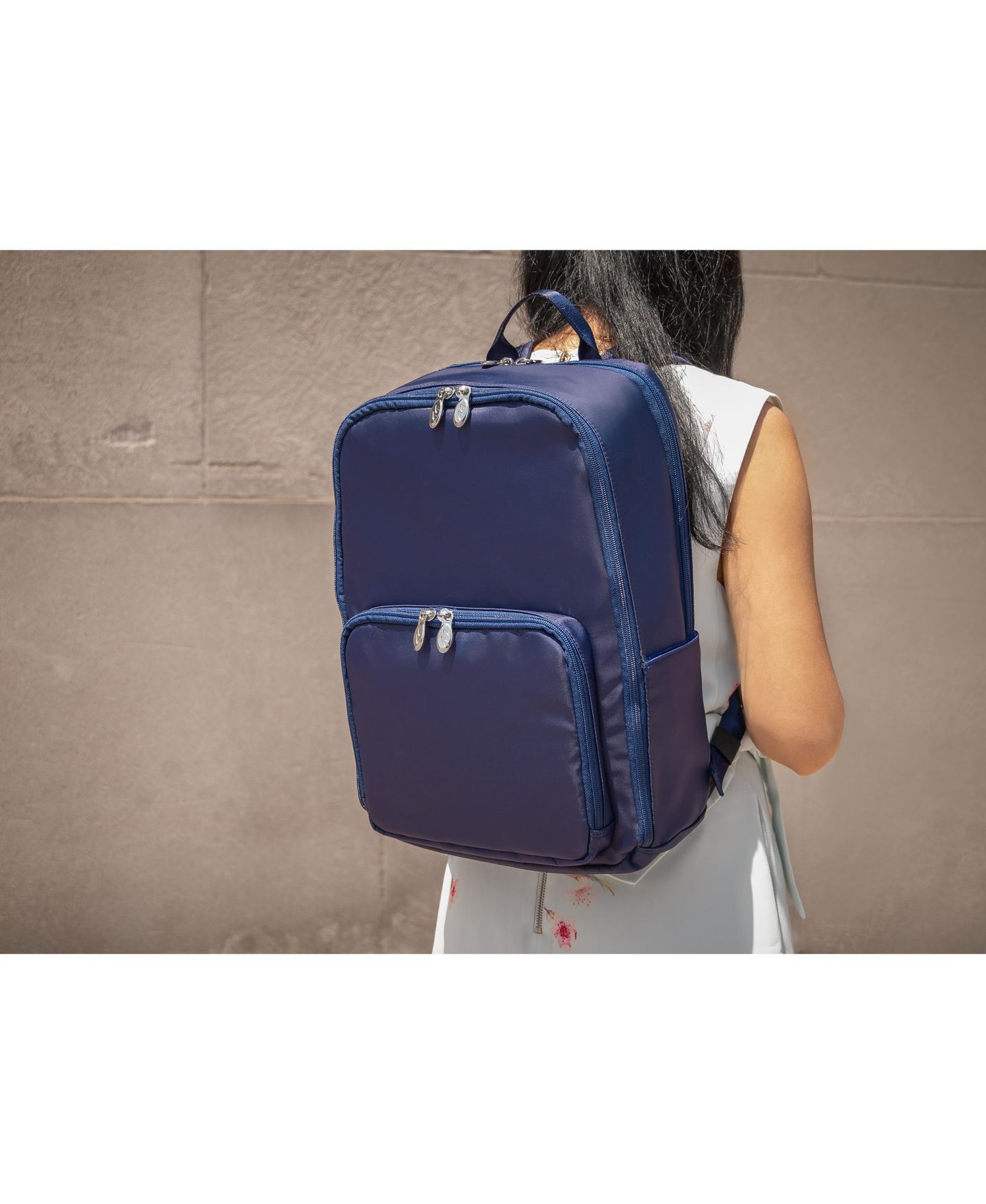 Рюкзак McKlein Transport 15" Nano Tech-Light Nylon Dual-Compartment Laptop & Tablet, цвет: Тёмно-синий — фото 14