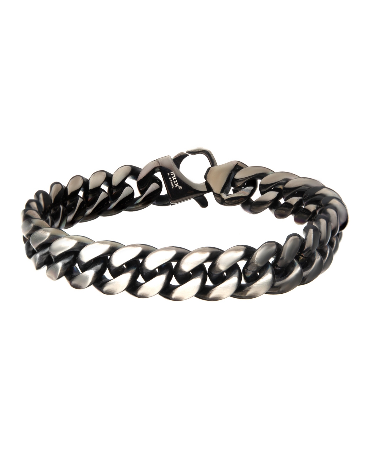 Men's Steel Matte Curb Chain Bracelet - Black