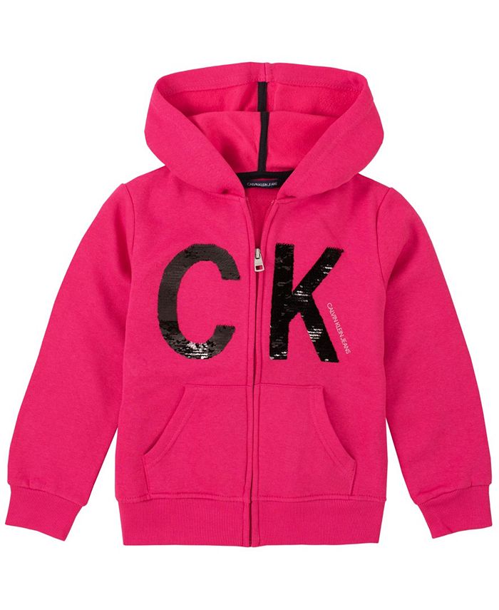 Calvin Klein Big Girl Flip Sequin Ck Hoodie & Reviews - Sweaters - Kids -  Macy's