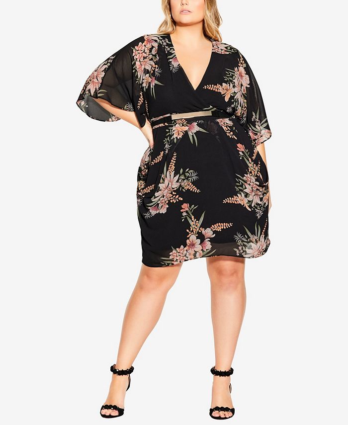 City chic top faux wrap dress