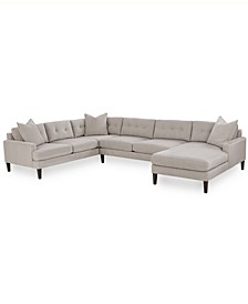 CLOSEOUT! Raevan 96" 3-Pc. Fabric Sectional with Chaise, Created for Macy's