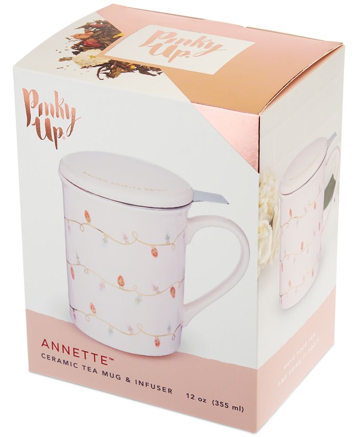 True Brands Lights Pink Ceramic Tea Mug & Infuser by Pinky Up