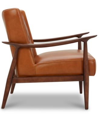 jollene leather winged accent chair