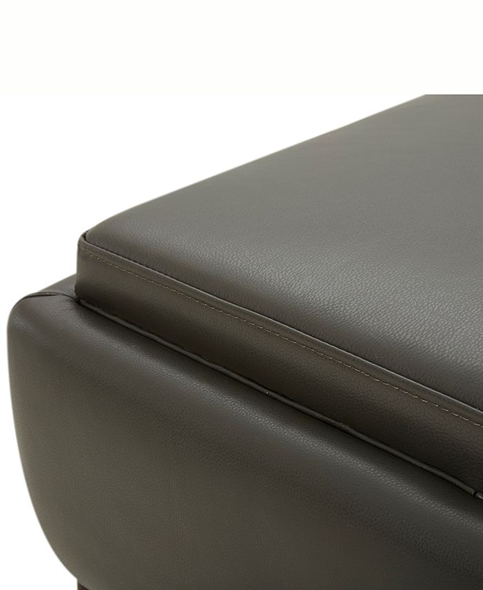Furniture Jollene Leather Ottoman with Wood Trays, Created for Macy's