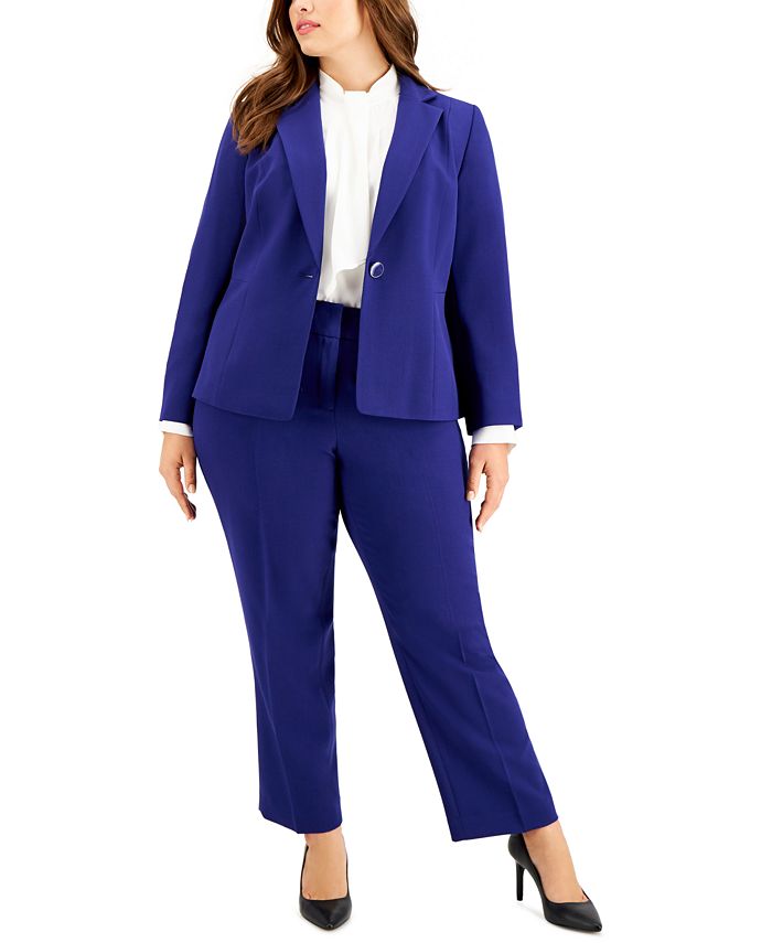Le Suit Plus Size One-Button Pantsuit & Reviews - Wear to Work - Plus ...