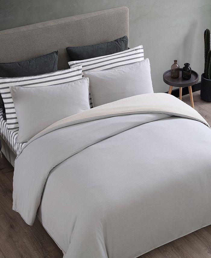 ED Ellen Degeneres Washed Cotton King Duvet Cover Set, 3 Piece Macy's