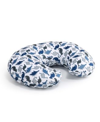 Nursing Pillow Covers for Breastfeeding, 2 Pack Set, Dinosaur and Navy Blue Minky Dot