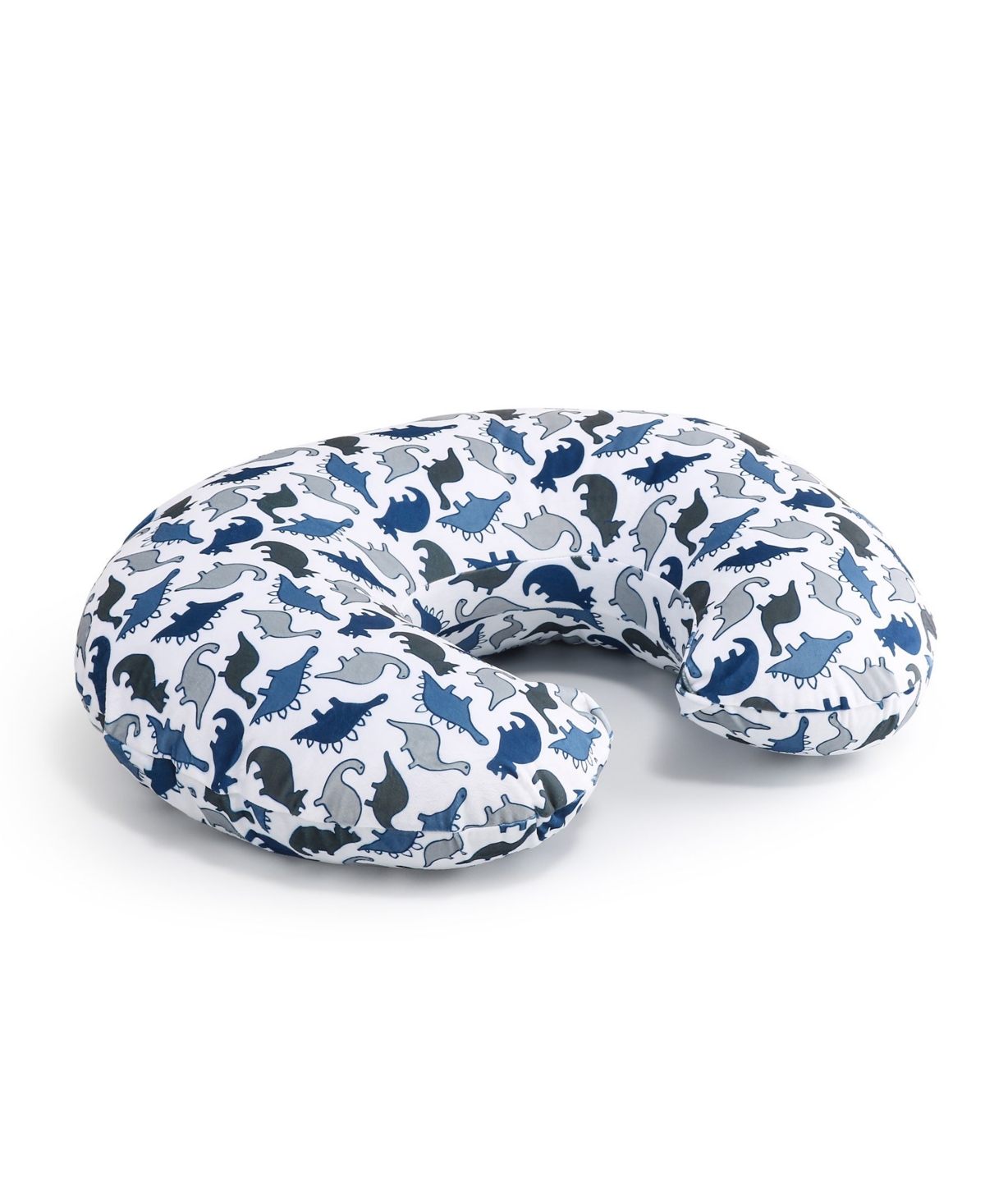 The Peanutshell Nursing Pillow Covers for Breastfeeding, 2 Pack Set, Dinosaur and Navy Blue Minky Dot -blue/navy/grey