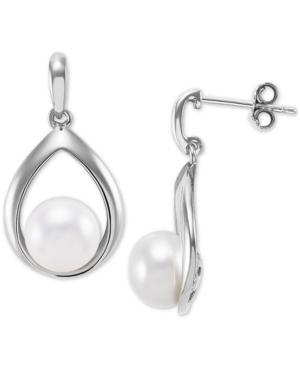 image of Giani Bernini Cultured Freshwater Pearl (8mm) Drop Earrings, Created for Macy-s