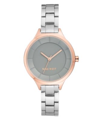 Nine West - Rose Gold-Tone and Silver-Tone Bracelet Watch, 34mm