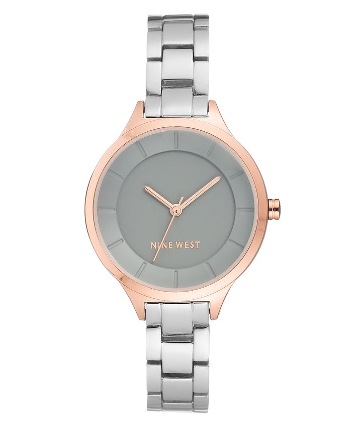 Nine West - Rose Gold-Tone and Silver-Tone Bracelet Watch, 34mm