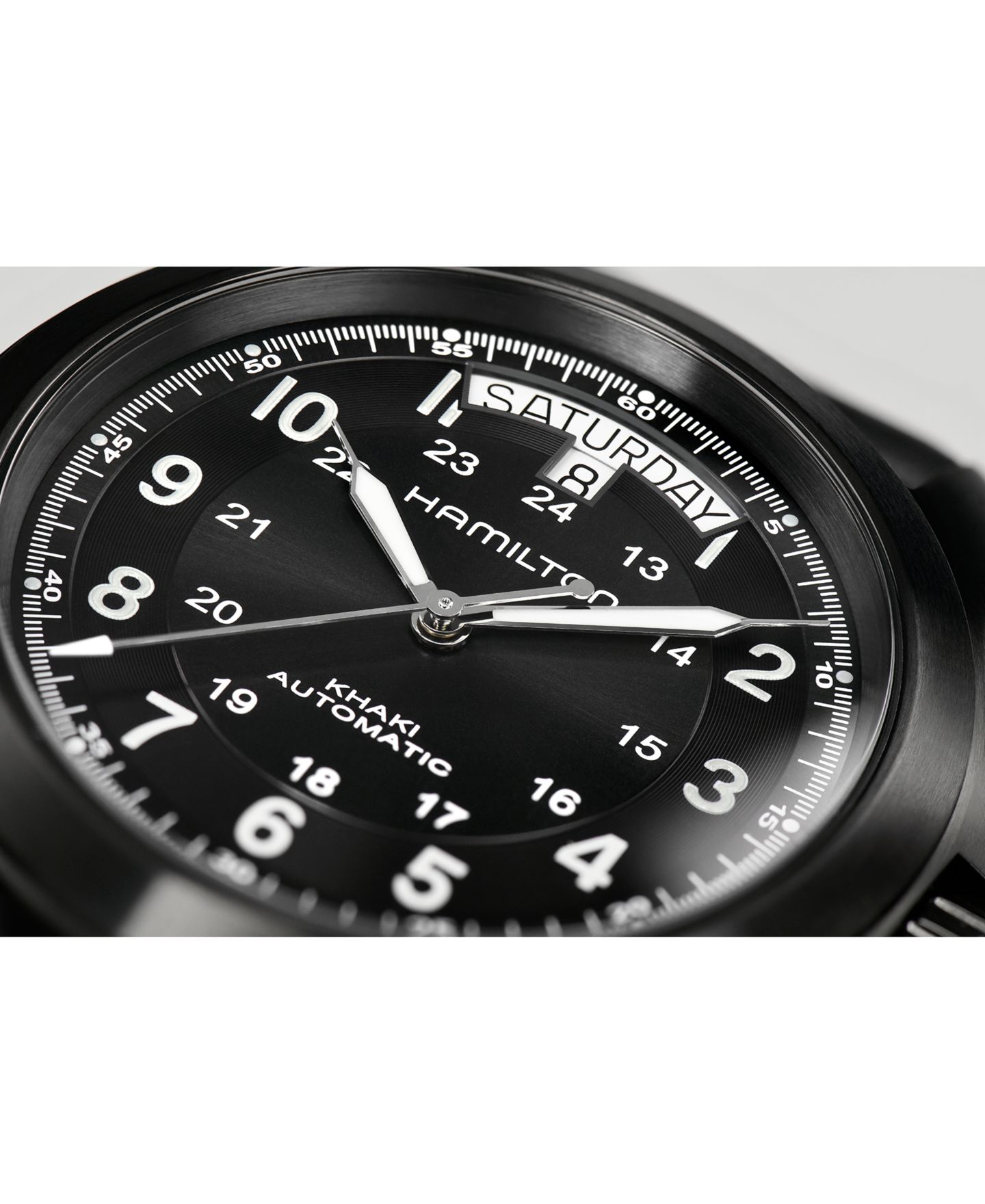 Мужские часы Hamilton Swiss Automatic Khaki Field King Black Leather Strap Watch 40mm — фото 4