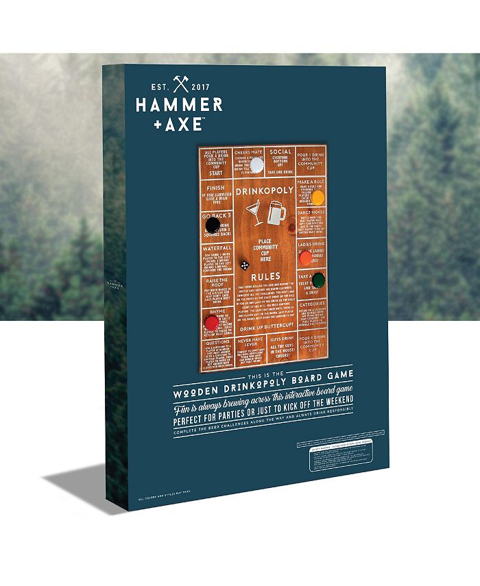Hammer + Axe Game Wood Drinkopoly Board Macy's