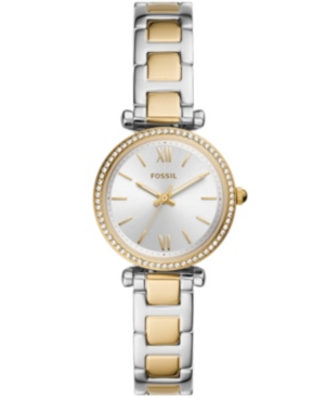 image of Fossil Women-s Carlie Mini Two-Tone Bracelet Watch 28mm