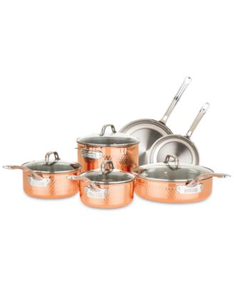 3-Ply Hammered Copper Clad 10-Pc. Cookware Set