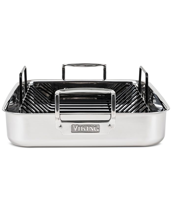 Viking 3Ply Stainless Steel Roasting Pan with Nonstick Rack Macy's