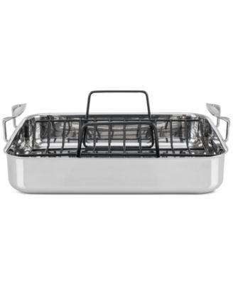 3-Ply Stainless Steel Roasting Pan with Nonstick Rack