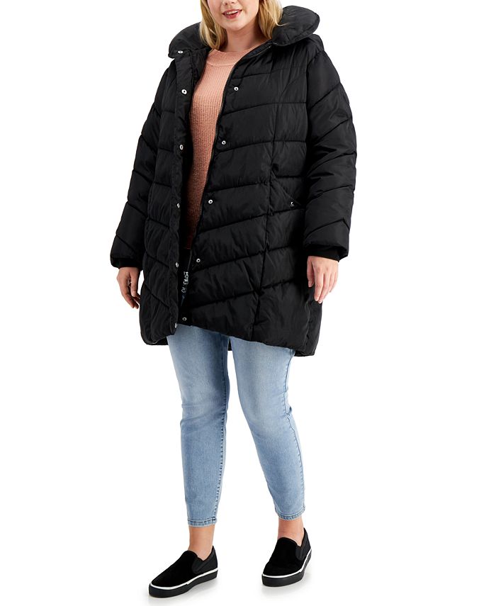 Plus size hotsell fleece lined coat