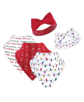 Girls Soft Cotton Bib & Headwear Duo Set