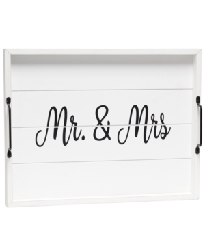 Elegant Designs Decorative Wood Serving Tray With Handles Mr And Mrs On Macys Com Ibt Shop