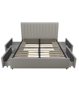 Novogratz Collection Novogratz Brittany Upholstered Bed With Storage Drawers, Queen - Macy's