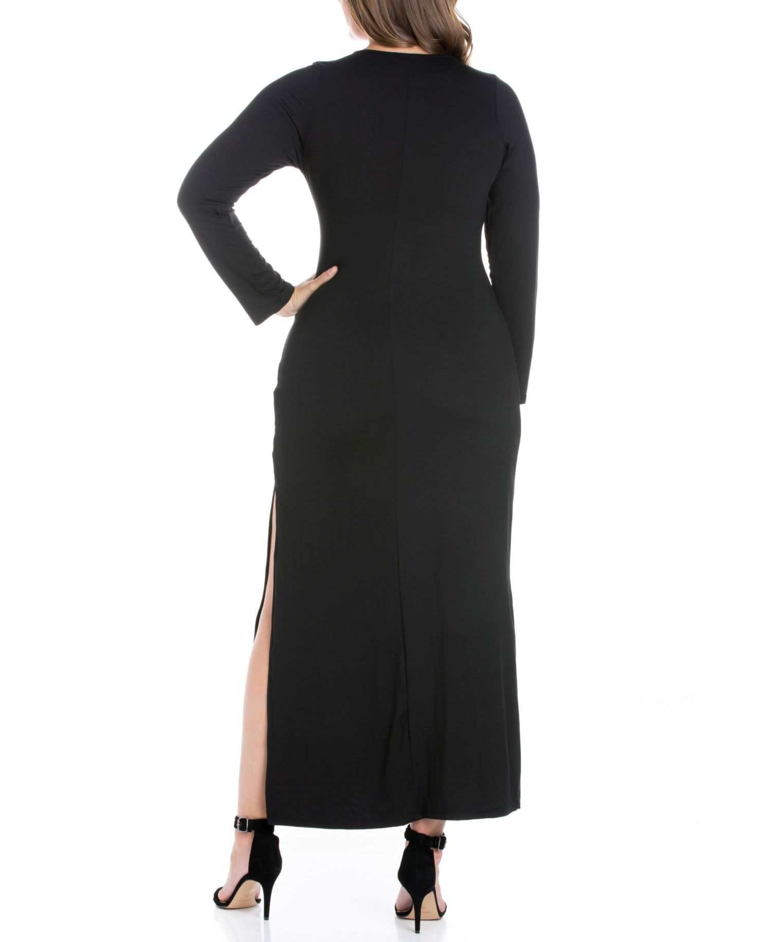 Women's Plus Size Side Slit Fitted Maxi Dress