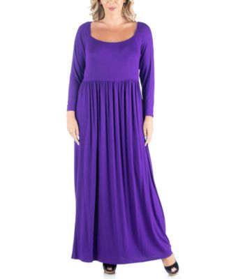 long sleeve purple maxi dress