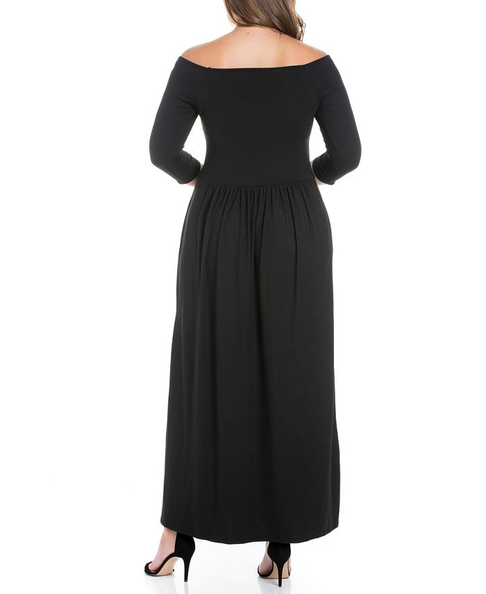 24seven Comfort Apparel Women's Plus Size Off Shoulder Maxi Dress - Macy's