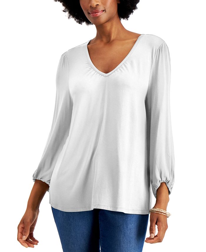 Style & Co V-Neck Top, Created for Macy's - Macy's