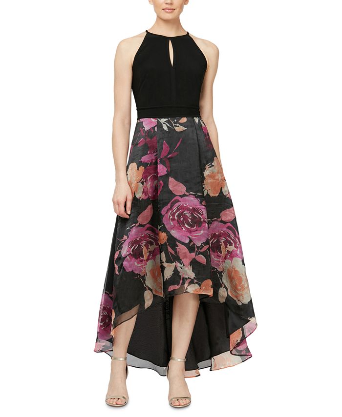 Macy's black shop high low dress