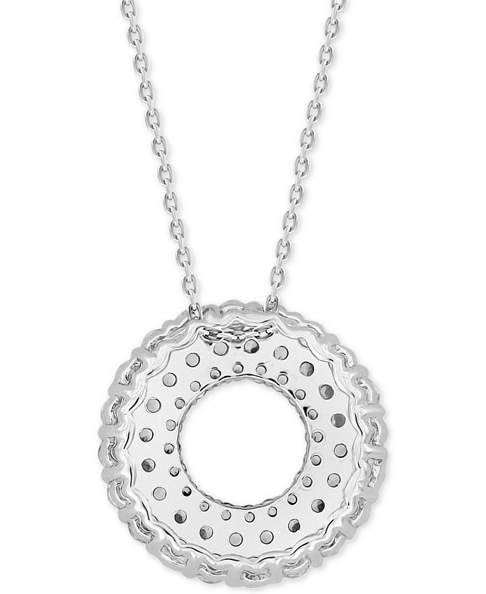 Macy's Diamond Circle 18" Pendant Necklace (1 ct. t.w.) in 14k White Gold Macy's