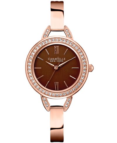 Caravelle New York by Bulova Women's Rose Gold-Tone Stainless Steel Bracelet Watch 28mm 44L134