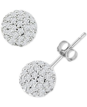 image of Giani Bernini Cubic Zirconia Fireball Stud Earrings in Sterling Silver, Created for Macy-s