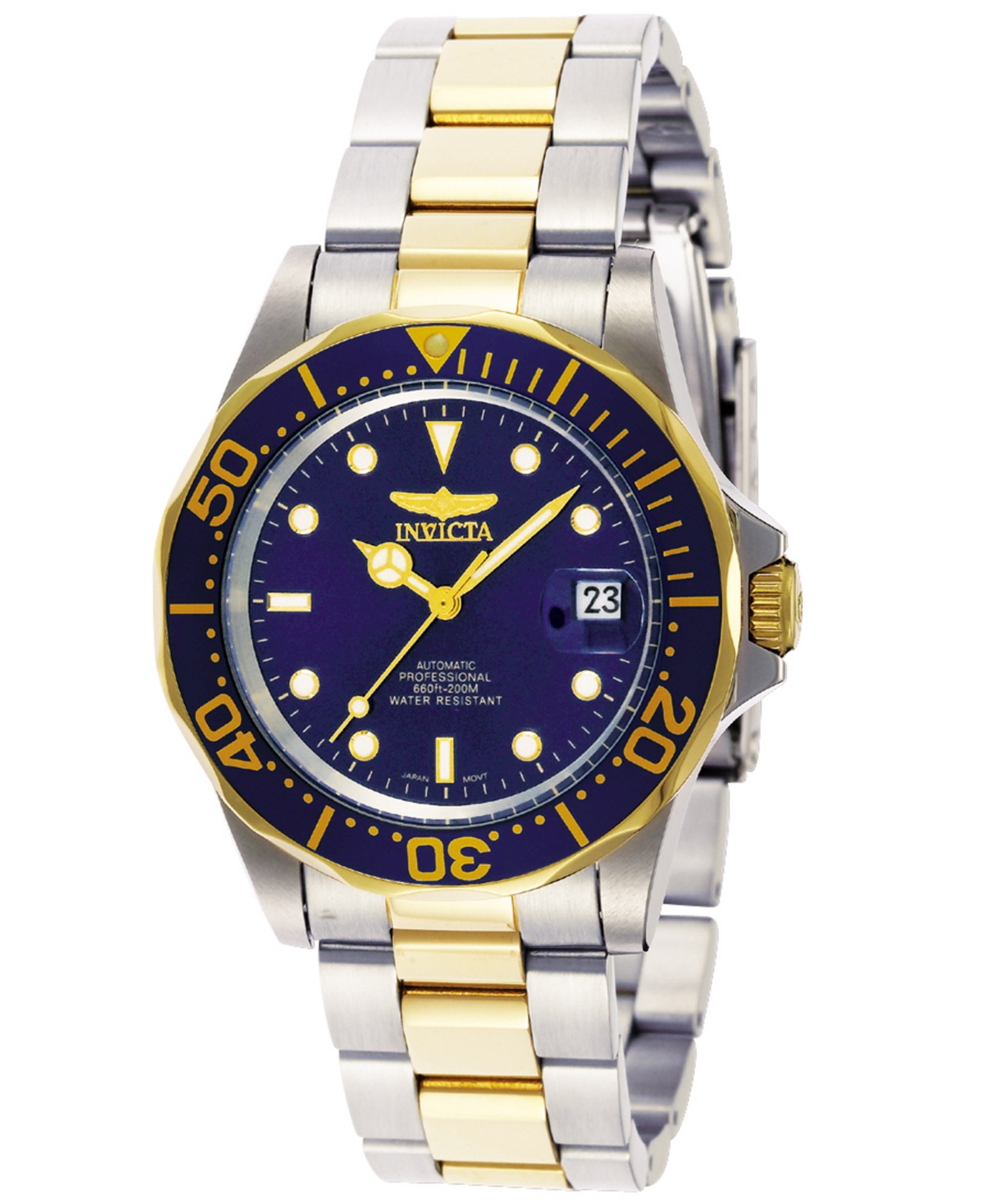 Men's 8928 Pro Diver Automatic 3 Hand Blue Dial Watch - Gold