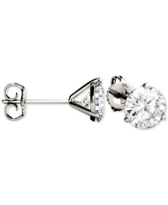Moissanite Three Prong Stud Earrings (1-5/8 ct. t.w. DEW) in 14k White Gold