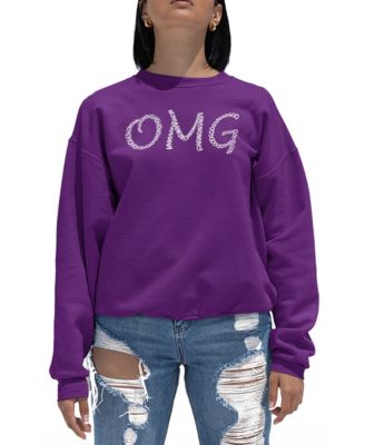Women's Word Art Crewneck OMG Sweatshirt