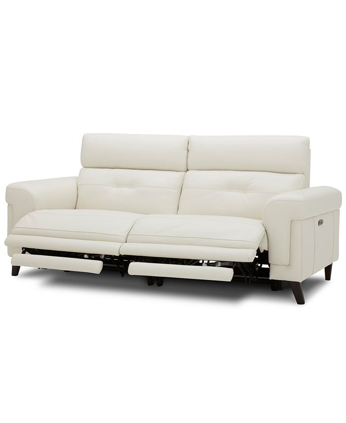 Closeout Jazlo 2pc Leather Sectional With 2 Power Recliners Created For Macy S Coconut Milk