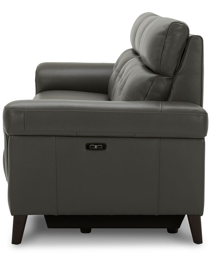 Furniture Jazlo 3Pc. Leather Sectional with 3 Power Recliners, Created