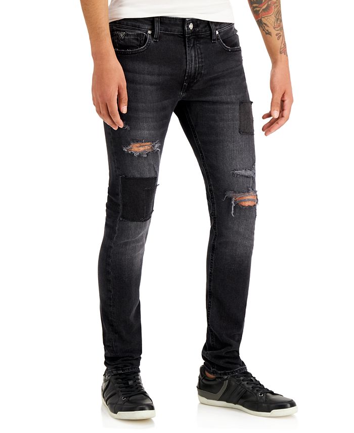 GUESS Men's Destroyed Skinny Jeans - Macy's