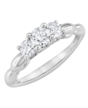 image of Three Stone Diamond Ring (1 ct. t.w.) in 14K White Gold